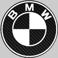 4 stickers adhésifs BMW M DIAMETRE 55 MM carbone logo chromé pour centre jante